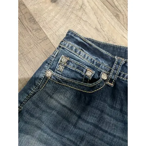 Miss Me boot cut 33 waist jeweled jeans perfect condition - Picture 8 of 13
